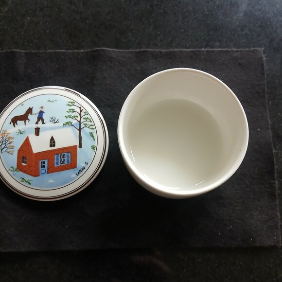 Villeroy Boch Design Naif Porcelain Lidded Trinket Box winter scene horse man - Picture 11 of 16